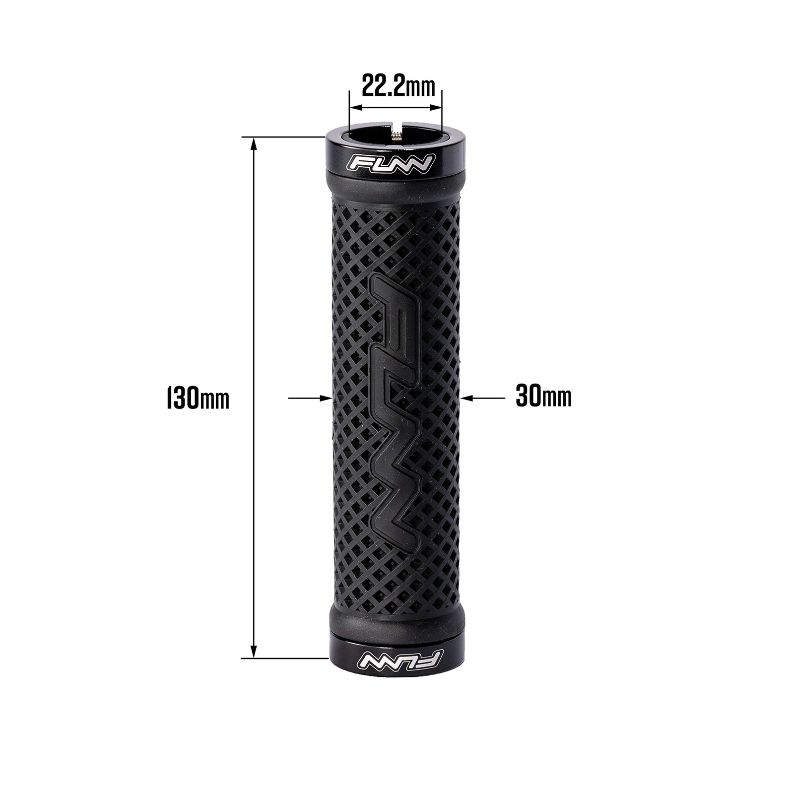 Funn Combat II Mountain Bike Handlebar Grips with Double Lock on 30 mm, White