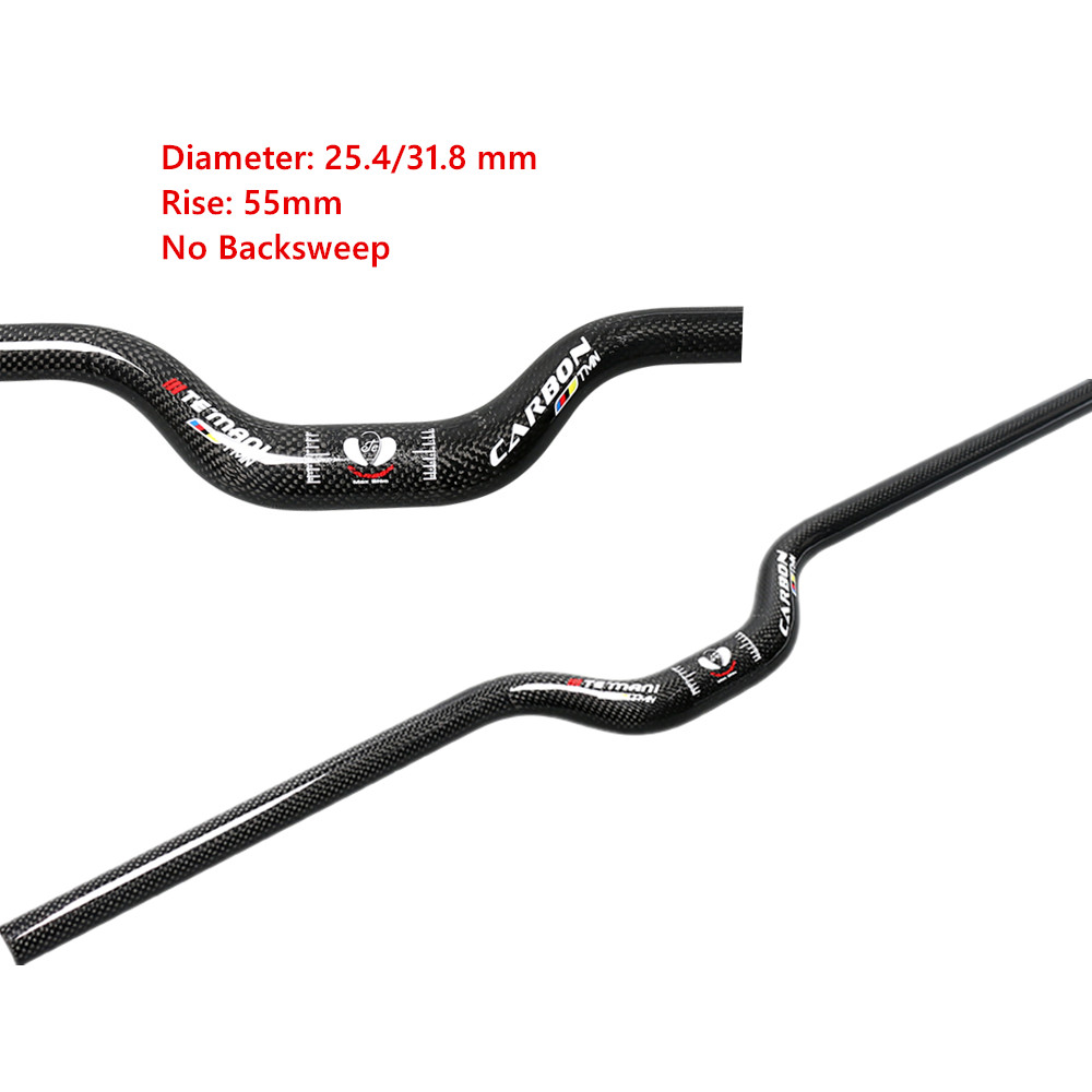 Ultralight Carbon Mountain Handlebar Rise 55mm Folding Bike Rise Bar 25.4/31.8mm