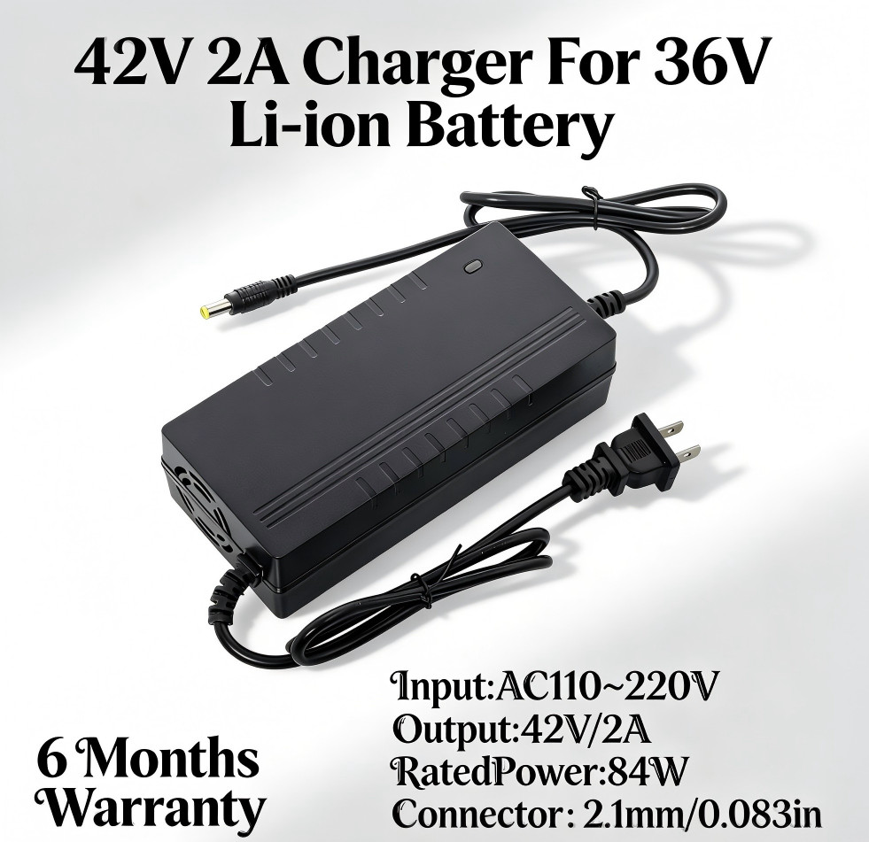 42/54.6V 2A/5A Adapter Charger 36/48V Lithium Battery with 5.5mm*2.1mm DC Plug