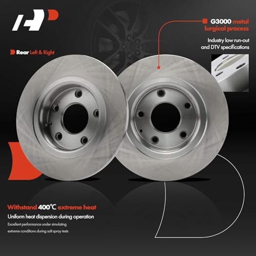 10.94 inch (278mm) Disc Brake Rotors Compatible with Select Mazda Rear Solid