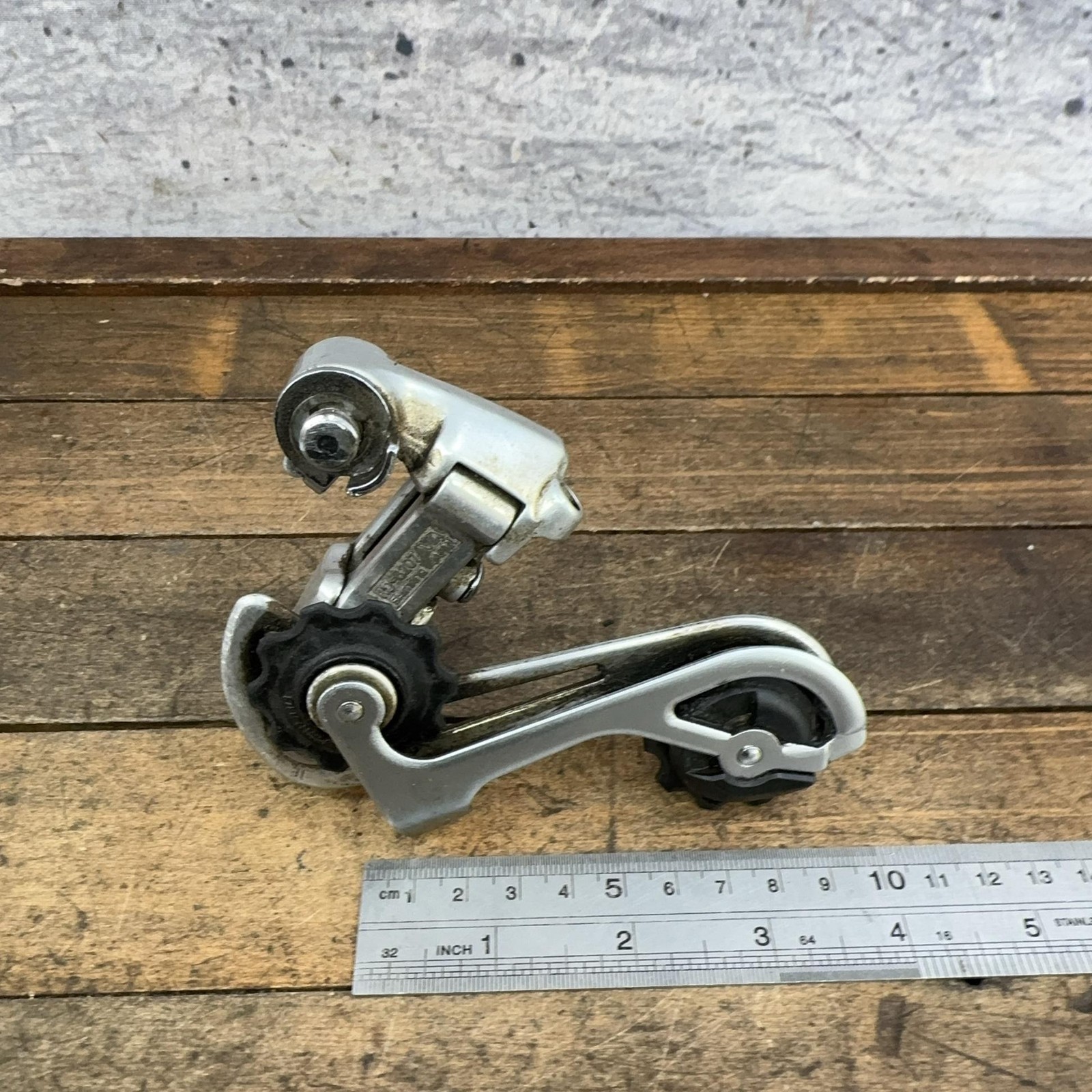 Vintage Shimano 600 Rear Derailleur LONG Cage Bolt-On Silver Road Japan Friction