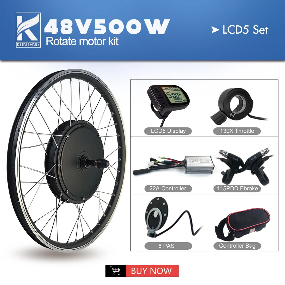 36V 48V 500W Rear Rotate Brushless Gearless Hub Motor 20-29in 700C for MTB Ebike