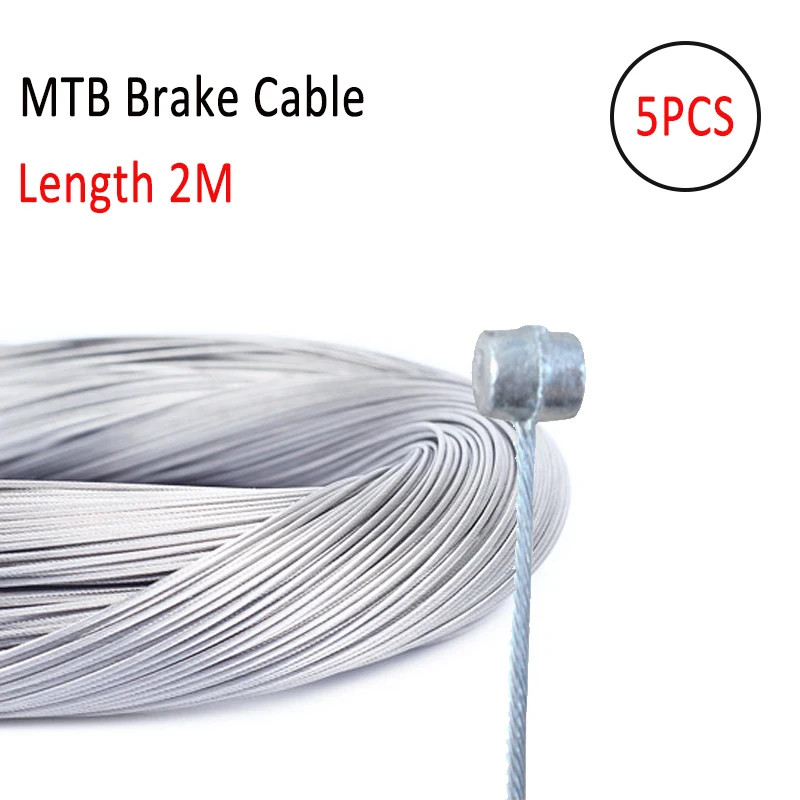 5PCS 2M Bike Brake Shift Cable Inner Wire MTB Road Fixed Gear Bicycle