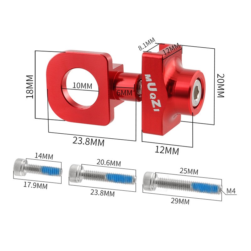 Bicycle Bike Chain Tensioner Tug Adjust Fixed Gear Track Single Speed Aluminum