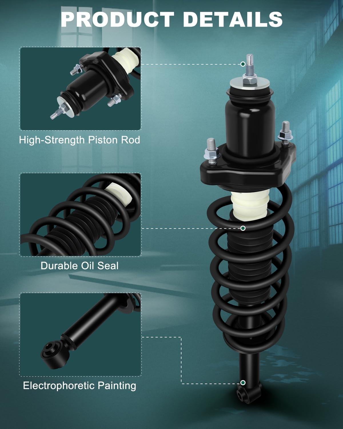 AUTOMUTO Rear Pair Complete Struts Spring Assembly Shock Absorber Compatible wit