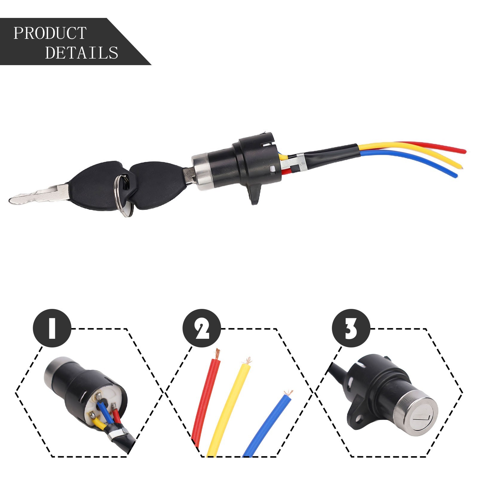 E-Bike Ignition Key E-Bike Lock Easy To Use New 3 Wire Easy To Install