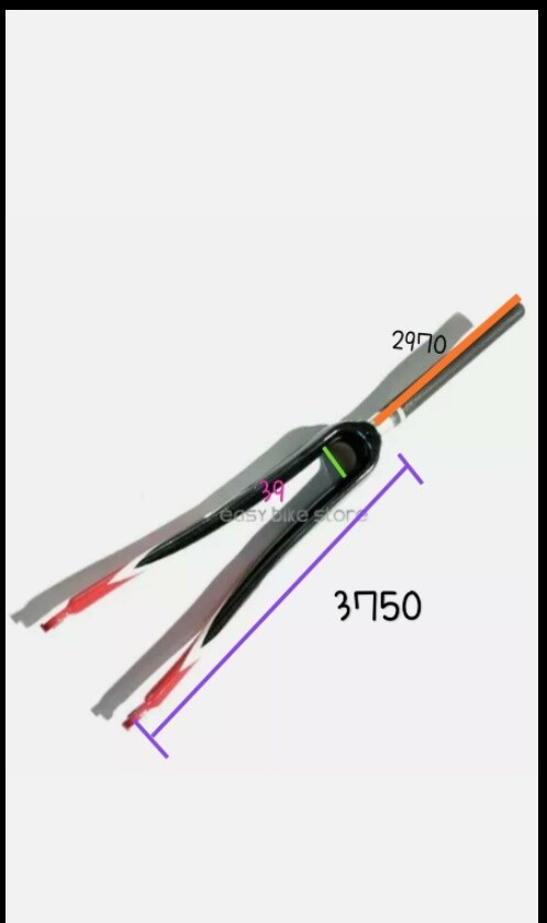 28.6mm CYCLING 3K CARBON FORK 370MM RED & BLACK ROAD USE 700C 1 1/8″