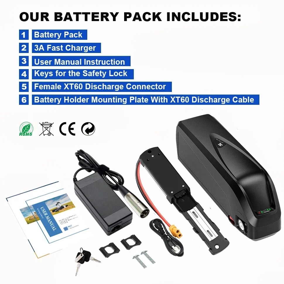 48V 20Ah Hailong Batterys for 200W-1000W Ebike Electric Bike Li-ion Batterys BMS