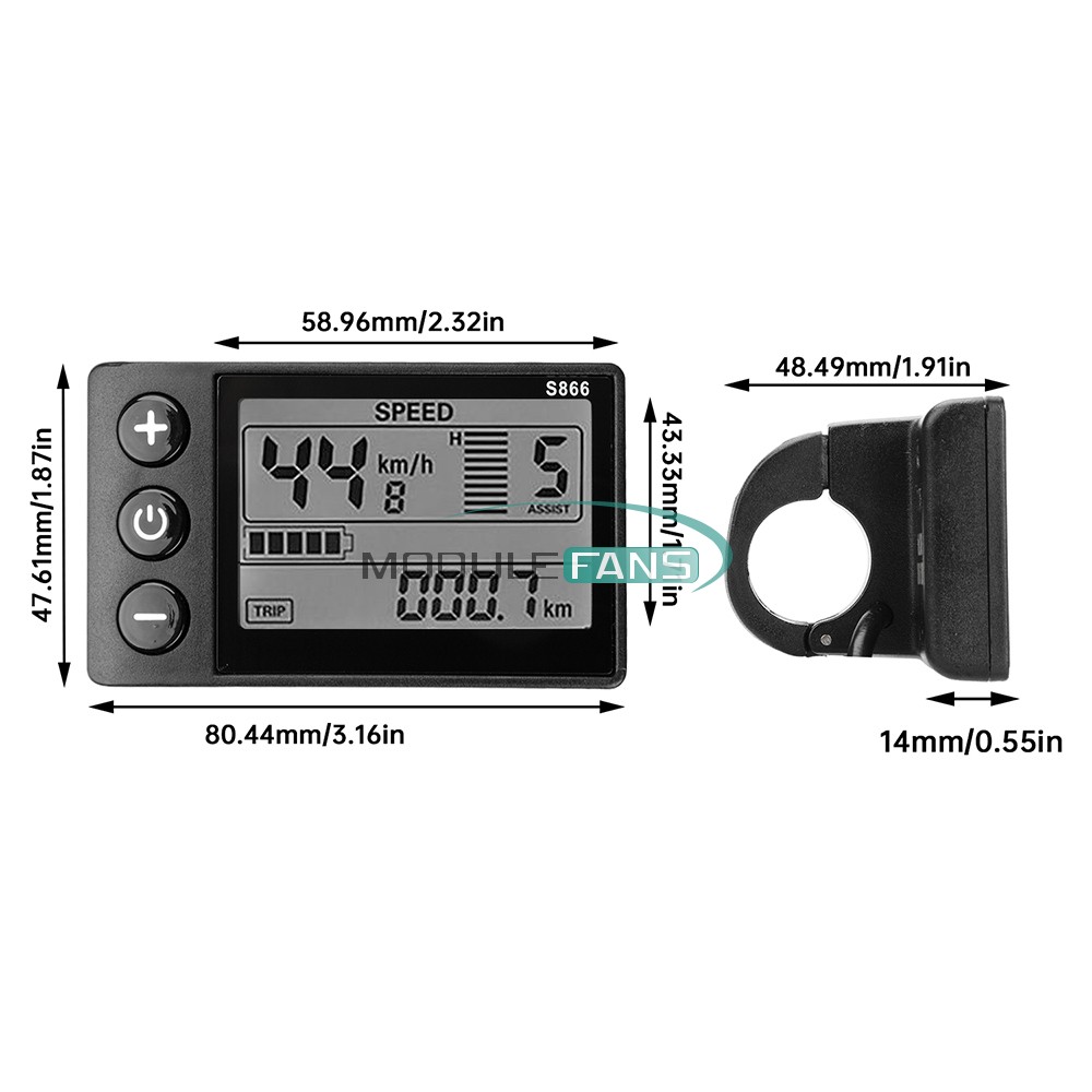 36V 48V 64V 750-1500W Brushless Motor Controller Motor Driver E-Bike S866 Meter