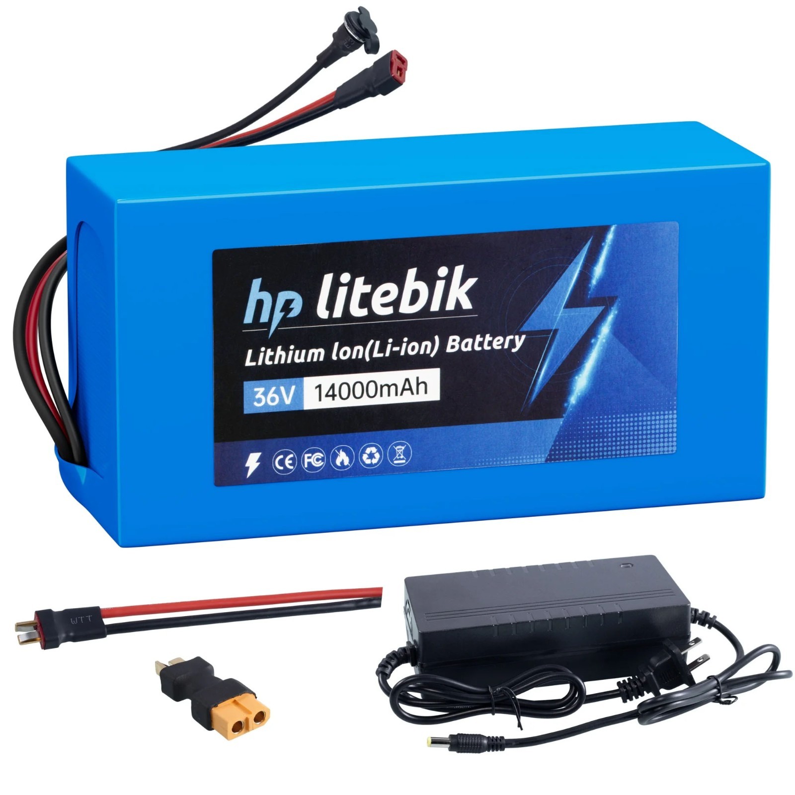 36V 14Ah Lithium ion E-bike Battery w/ 30A BMS 0-1000W Electric Scooter Bike NEW