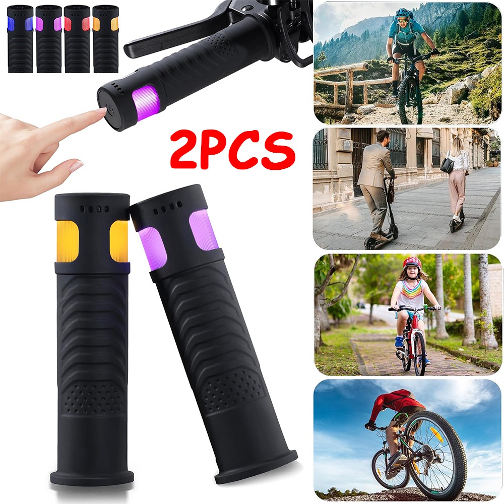 Electric Scooter Handlebar Grips with LED Lights For MTB Mountain Bike Cycle