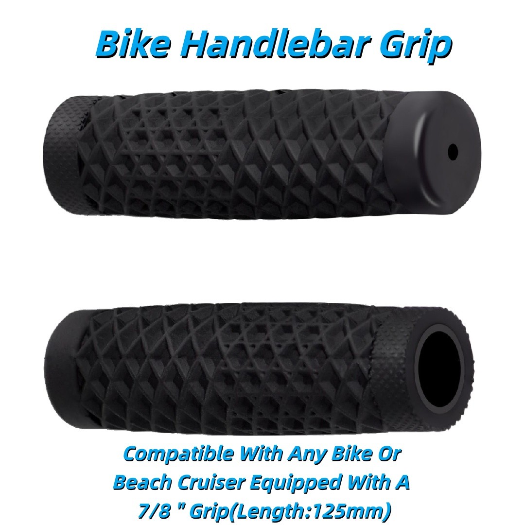 1 Pair Bike Grip For Beach Cruisers & Bicycle Featuring 7/8″ Handlebar Black US