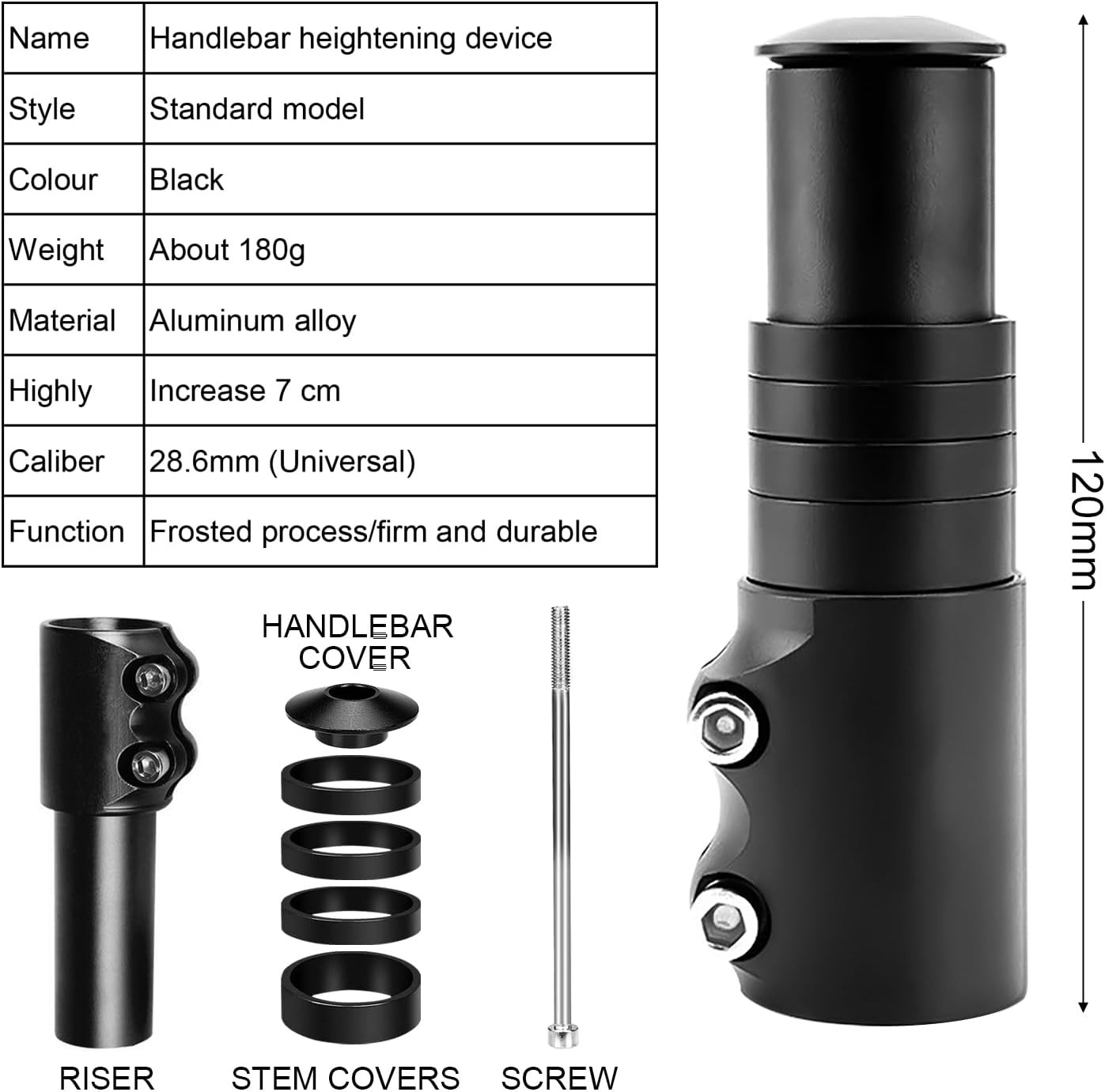 Mountain Bike Handlebar Front Fork Stem Riser Extender Extension Head Up Adaptor