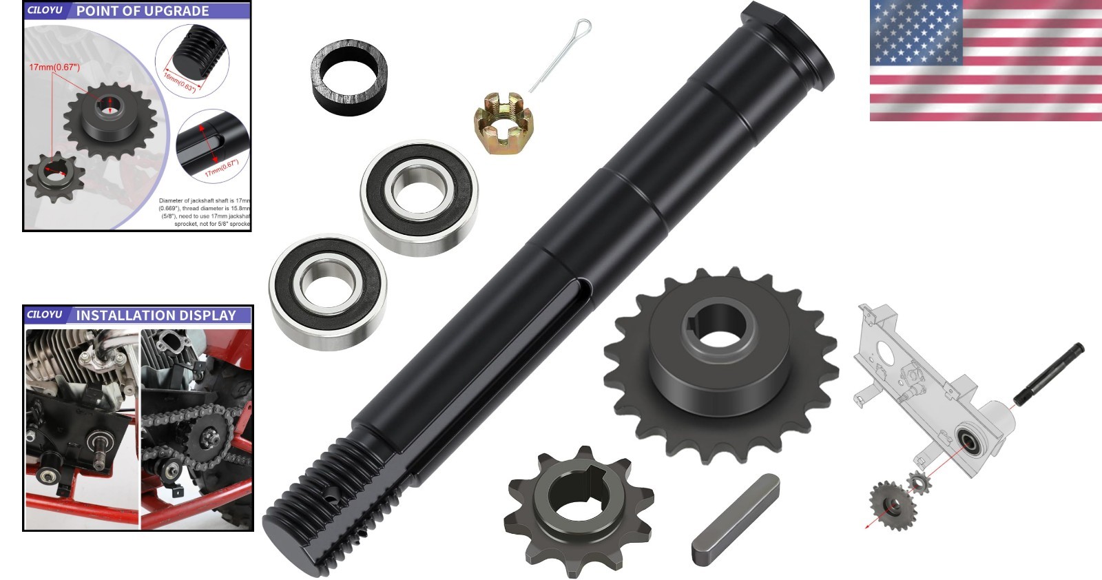 Lightweight Mini Bike Jackshaft Kit with 420 Chain – Smooth & Reliable Drive