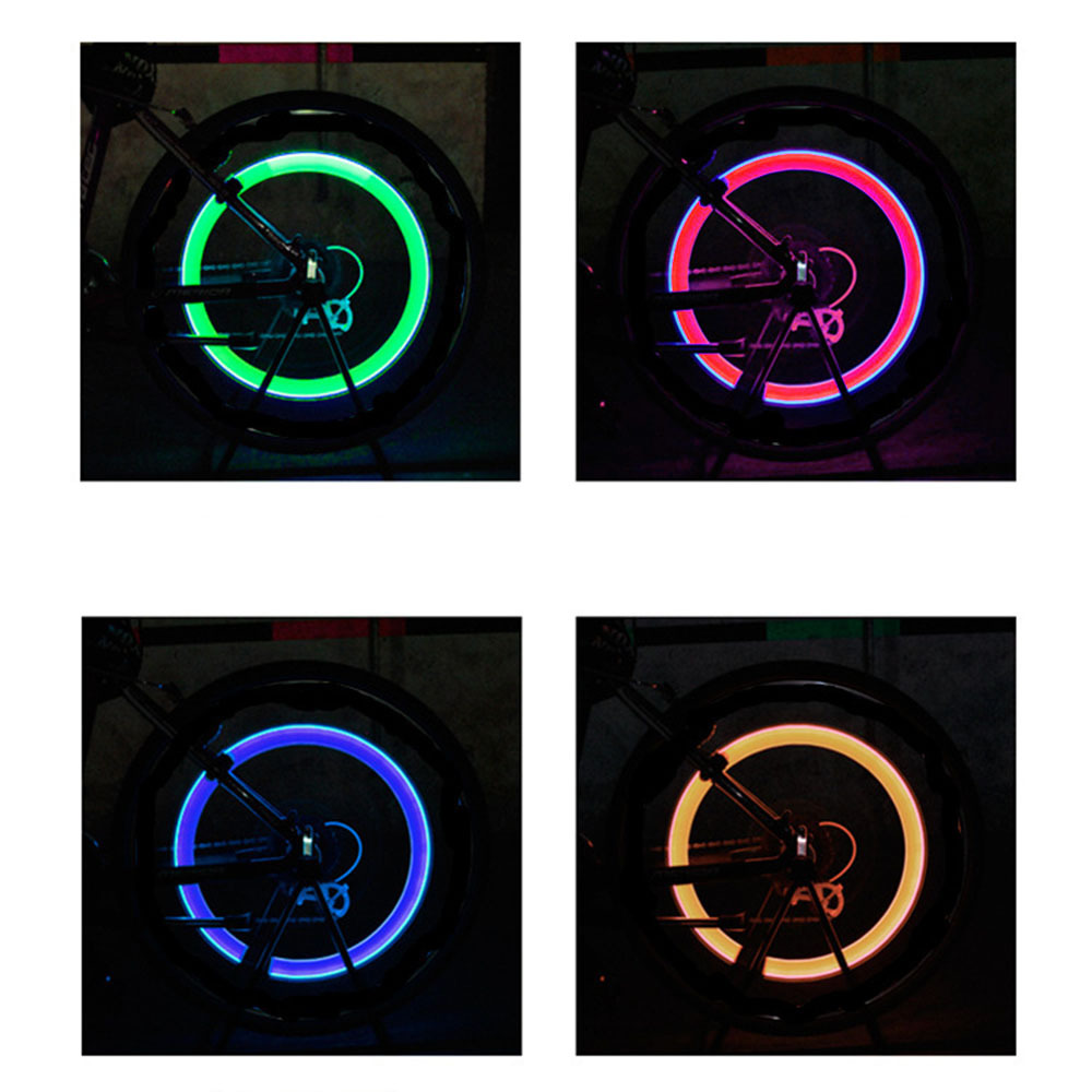 LOT 2x or 4x LED Valve Cap Bicycle Bike Wheel Tire Light Spoke Lamp Motorcycle