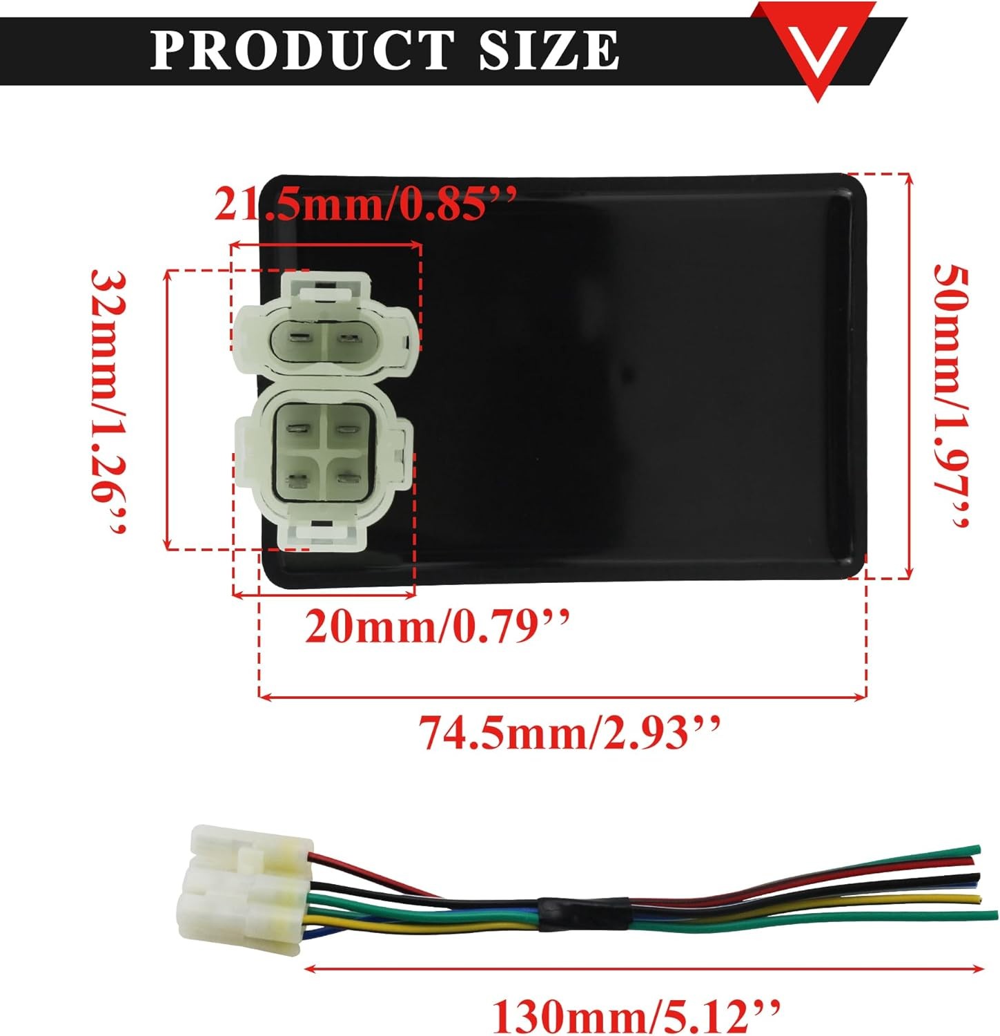 PRO BAT DC 6-pin CDI Module with 4+2 Pins CDI Cable Wire Harness Plug for GY6 50