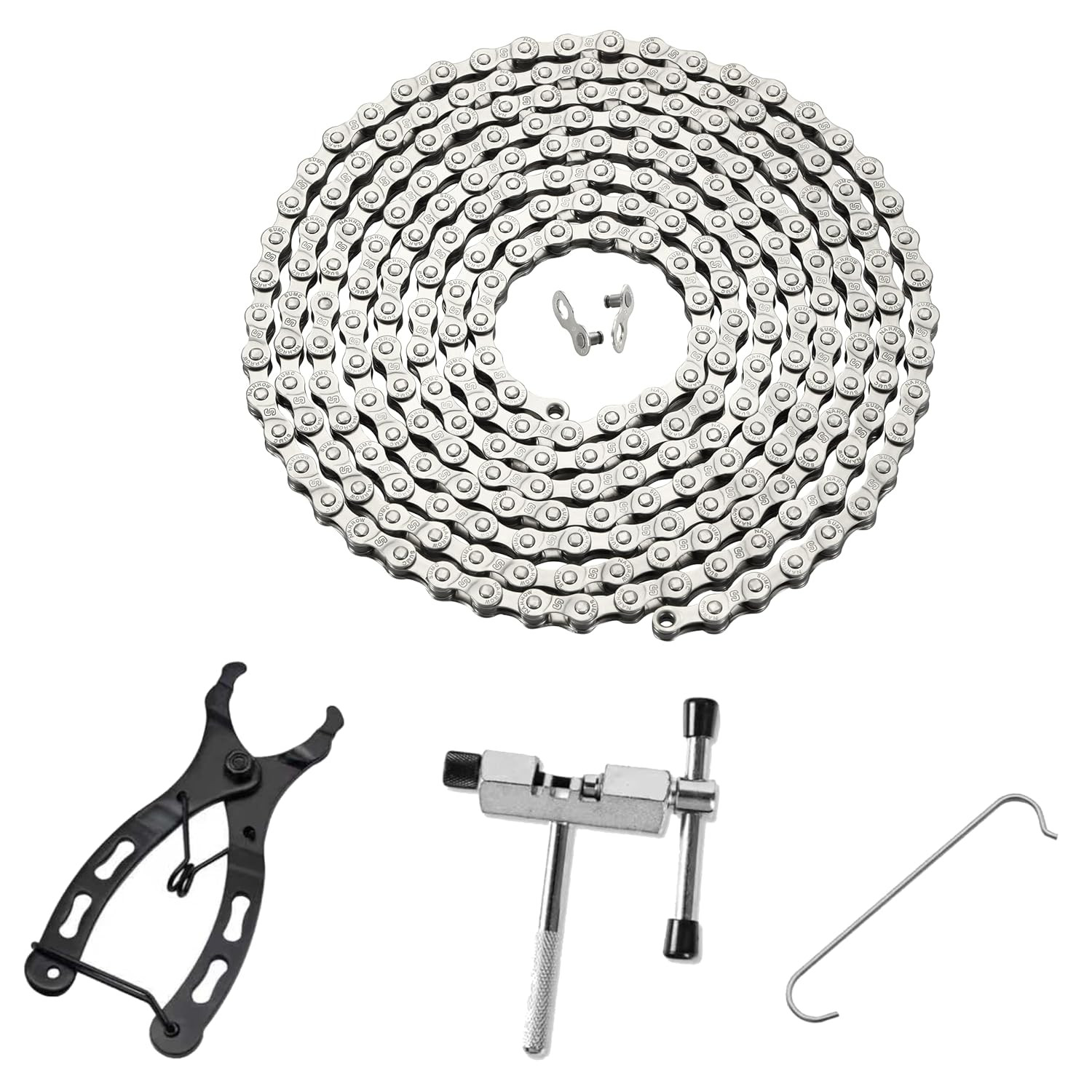 Bike Chain 6/7/8 Speed 126 Links, Chain Bike Replacement Kit with Bike Chain Too
