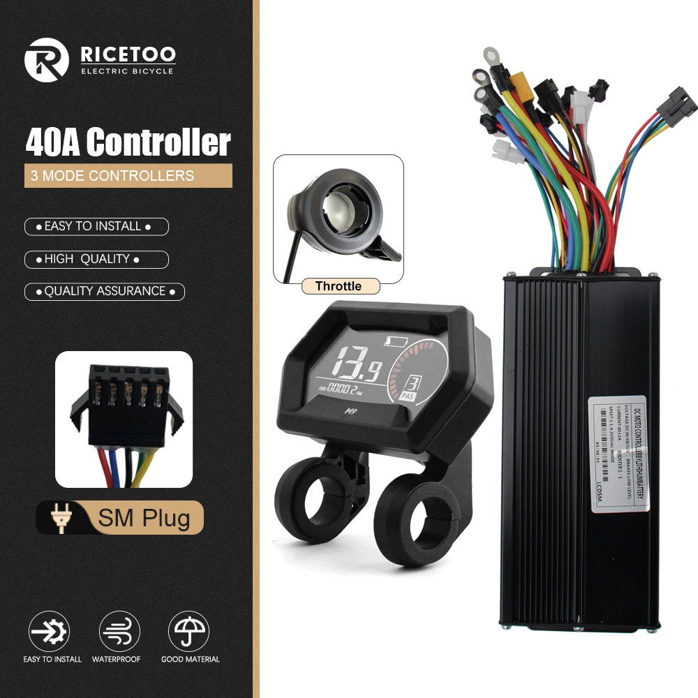 Three Mode 40A Sine Wave Controller 36/48/52/72V For Ebike Tricycle E-Scooter