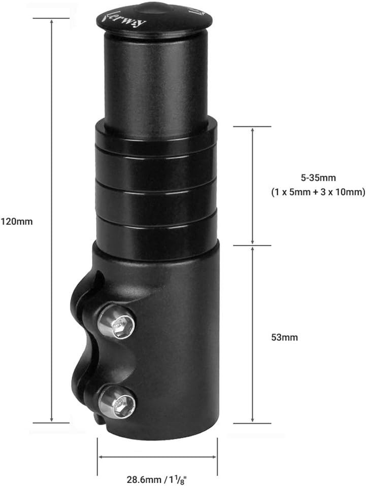 Bike Stem Riser Extender MTB Handlebar Stem Adapter with Hex Key for 1-1/8″ 2…