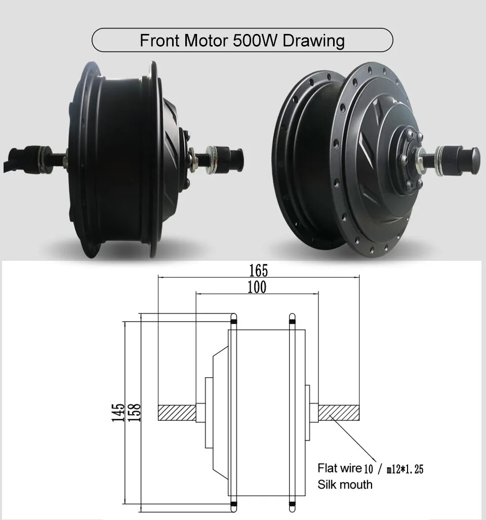 36V/48V 250W 350W 500W E-bike Front Drive Rear Rotate Cassette Hub Motor Wheel