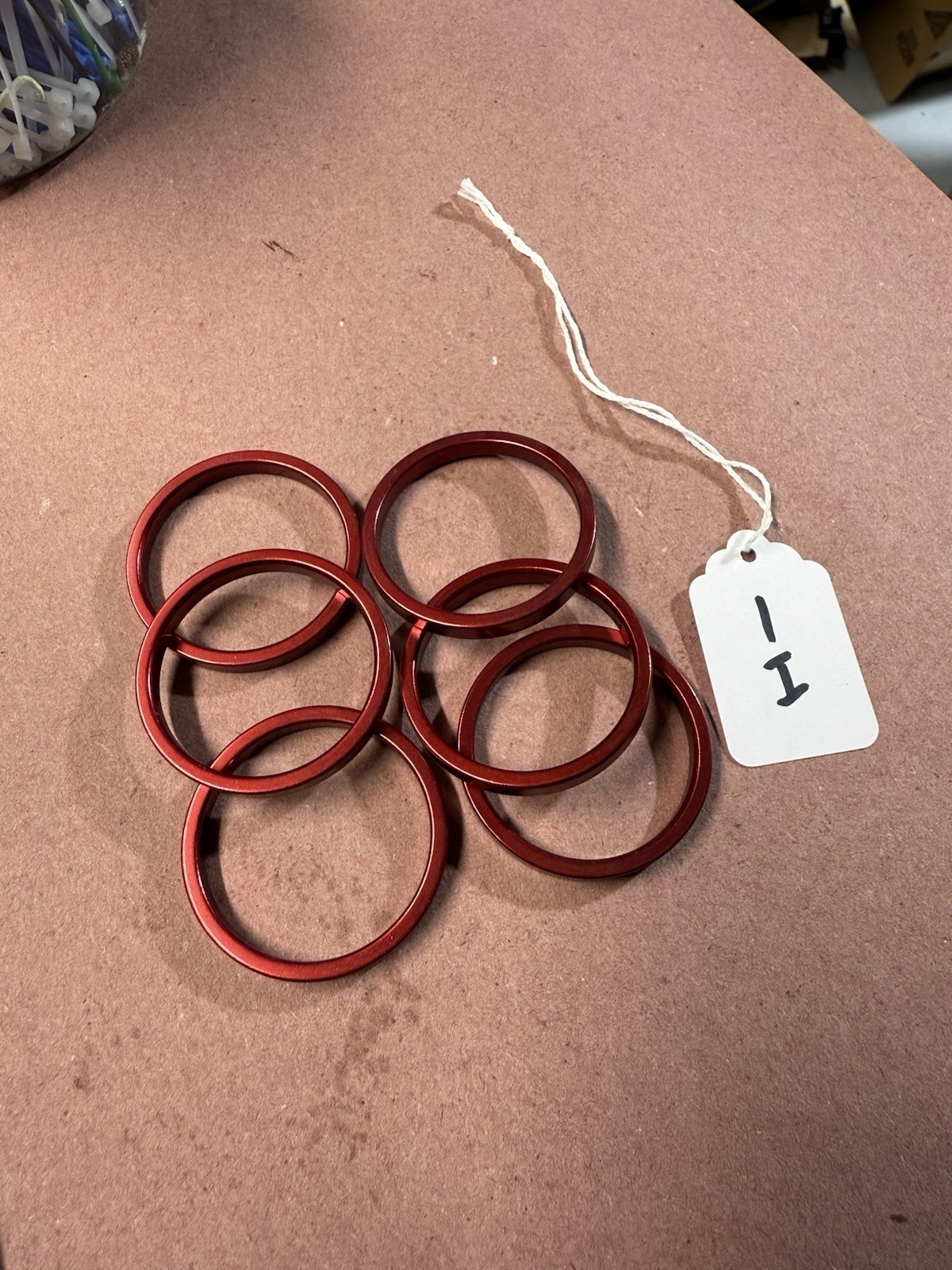 NEW PACK OF 6, 1.5 Inch Headset Spacers Cannondale 5mm RED