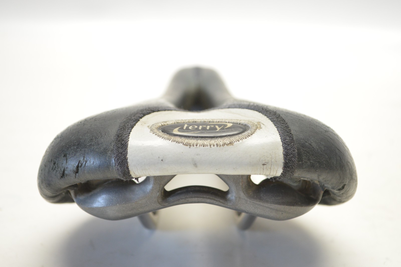 TERRY FLY BLACK LEATHER TITANIUM BICYCLE SEAT SADDLE 280 MM X 138 MM
