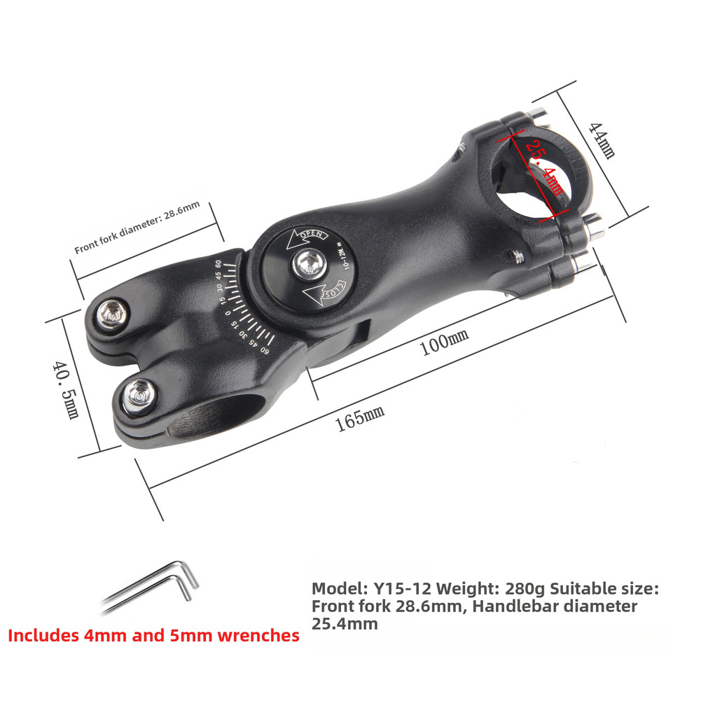100mm Bike Stem Aluminum Alloy for 25.4mm Steerer Tube and 31.8mm Handlebar
