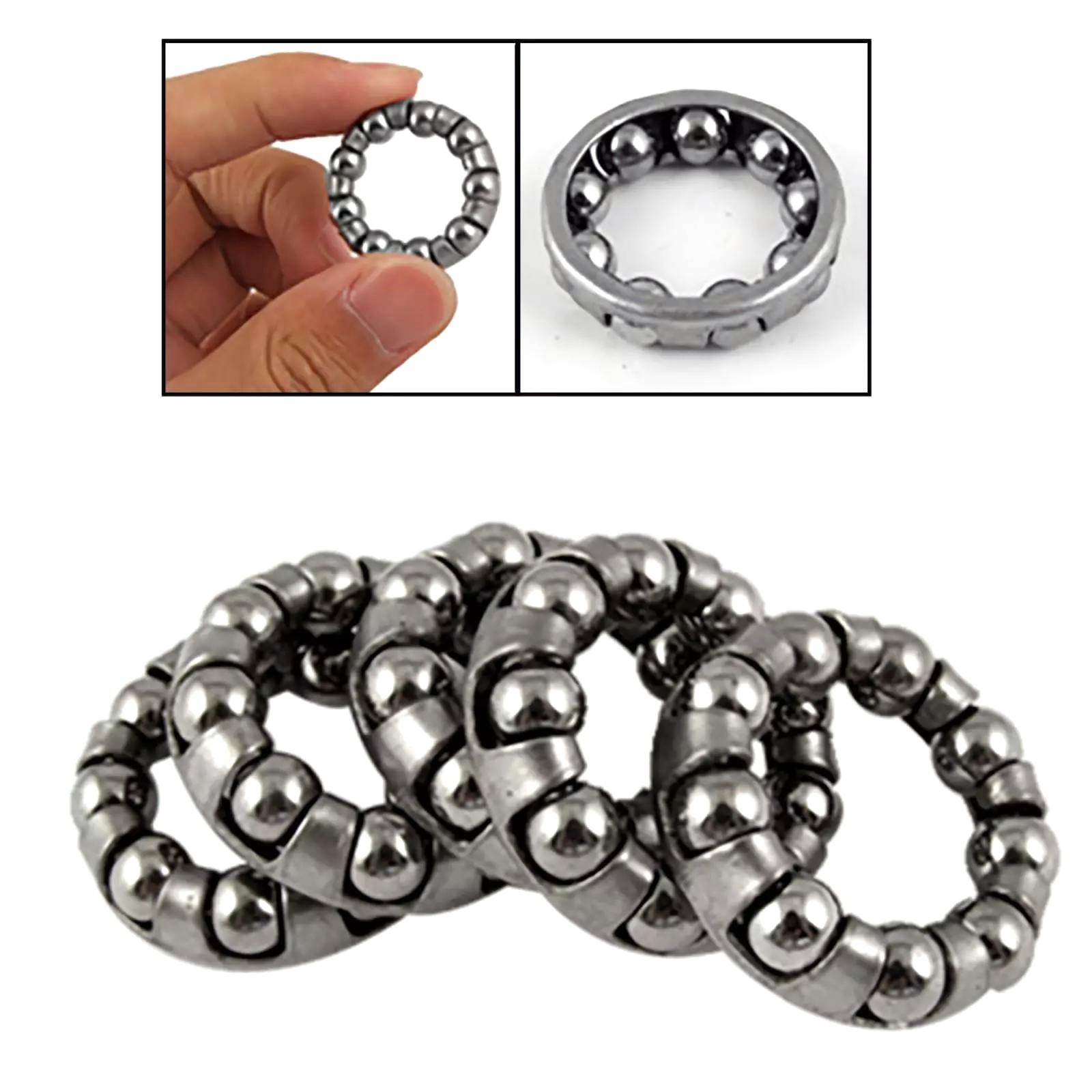 5PCS/Set Stainless Steel Silver 1/4 in x 9 Balls Bicycle Crank Ball Bearing