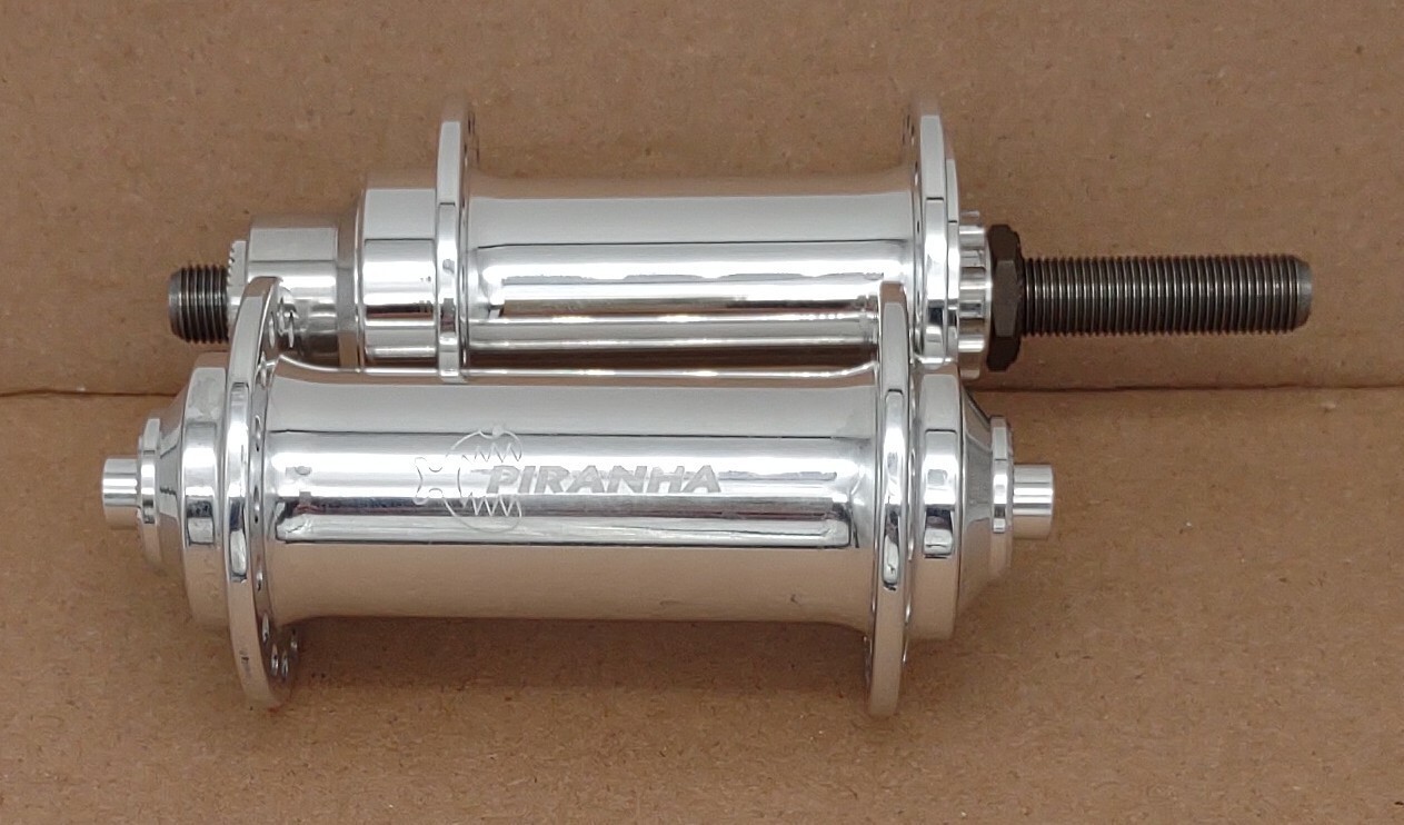 NOS Vintage Piranha USA CNC Hub Set Shimano Compatible 90s Mountain Bike Silver