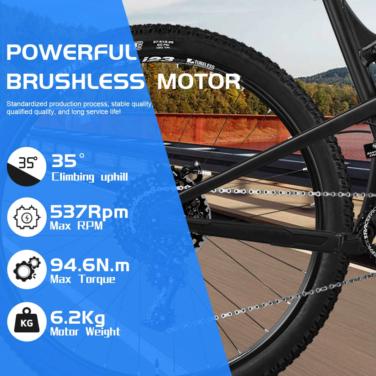 MTB Electric Bicycle 48V 52V 2000W Front Rear Brushless Non-gear Hub Motor Wheel