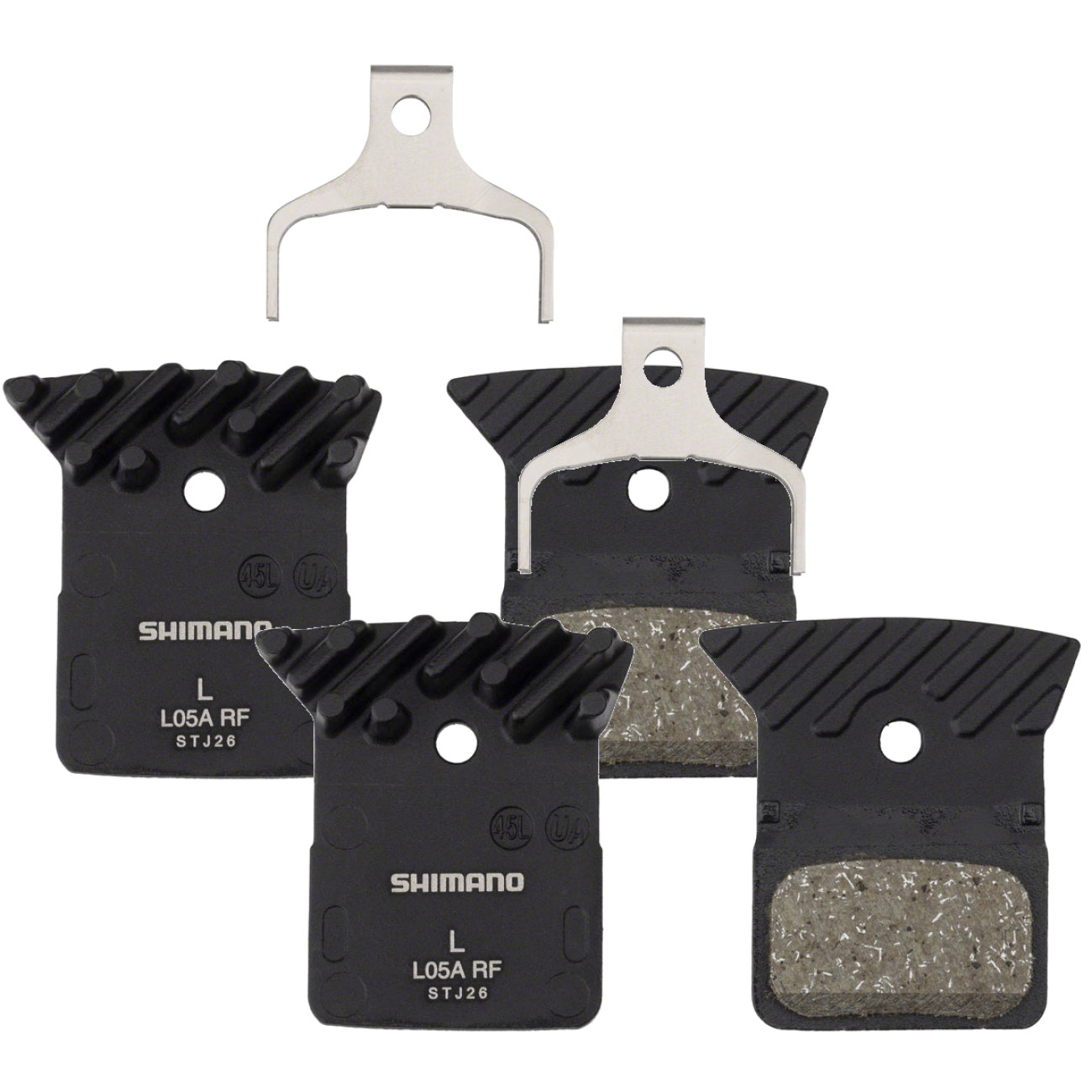 Shimano L05A-RF Resin Disc Brake Pad & Spring Bundle Alloy Finned Back,