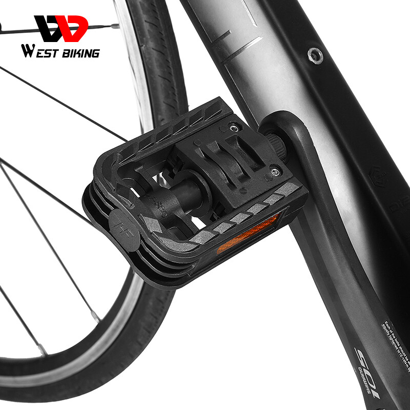WEST BIKING Foldable Bicycle Pedals Nylon MTB Cycling Bike Folding Pedals 9/16in