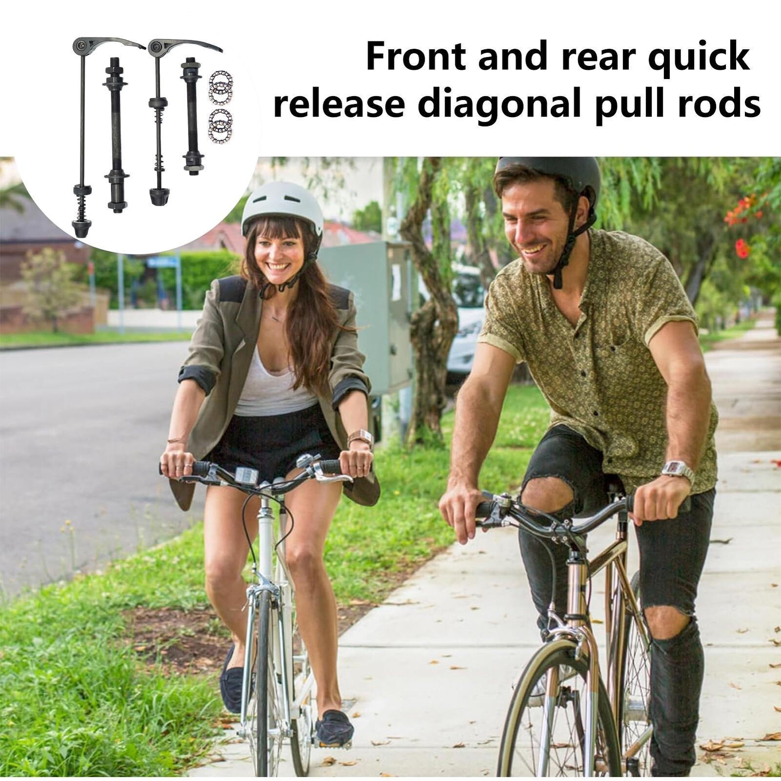 8PCS/Set Steel Bicycle Hub Bearings And Bike Axle Front Rear Quick ReleaseSkewer