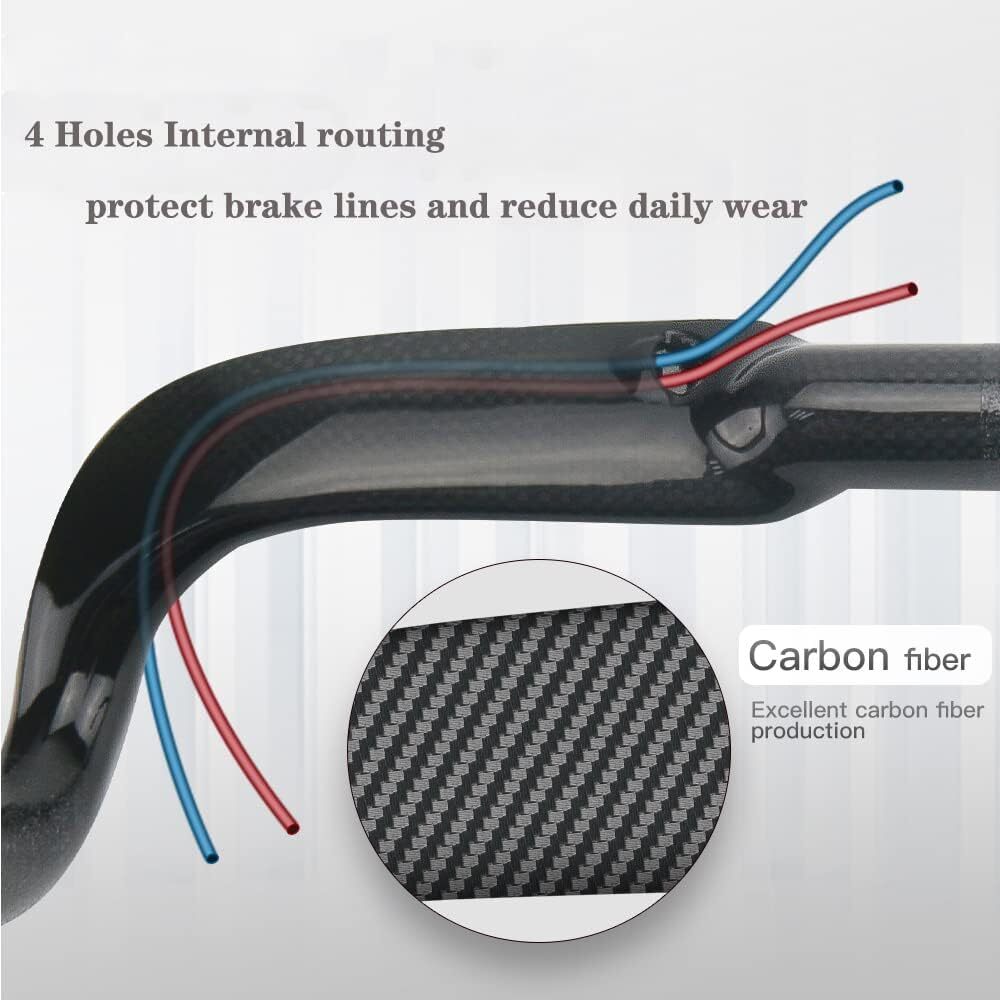 1-1/4″Racing Bike Carbon Handlebar Inner Routing Road Bicycle Drop Bar USA Stock