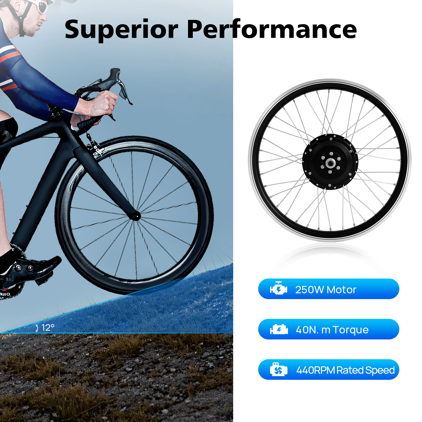 Electric Bike Front Wheel Kit,20 Inch Front Wheel Ebike Conversion Kit 36V