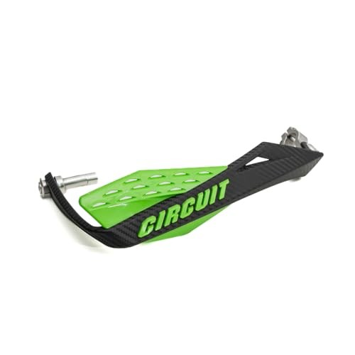 – Fenix Motorcycle Handguards – Durable Carbon Único black w/ green trim