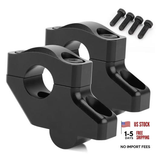 1 1/8″ Handlebar Bar Risers Motorcycle Bar Clamps 28mm Bar for Motorbike Black