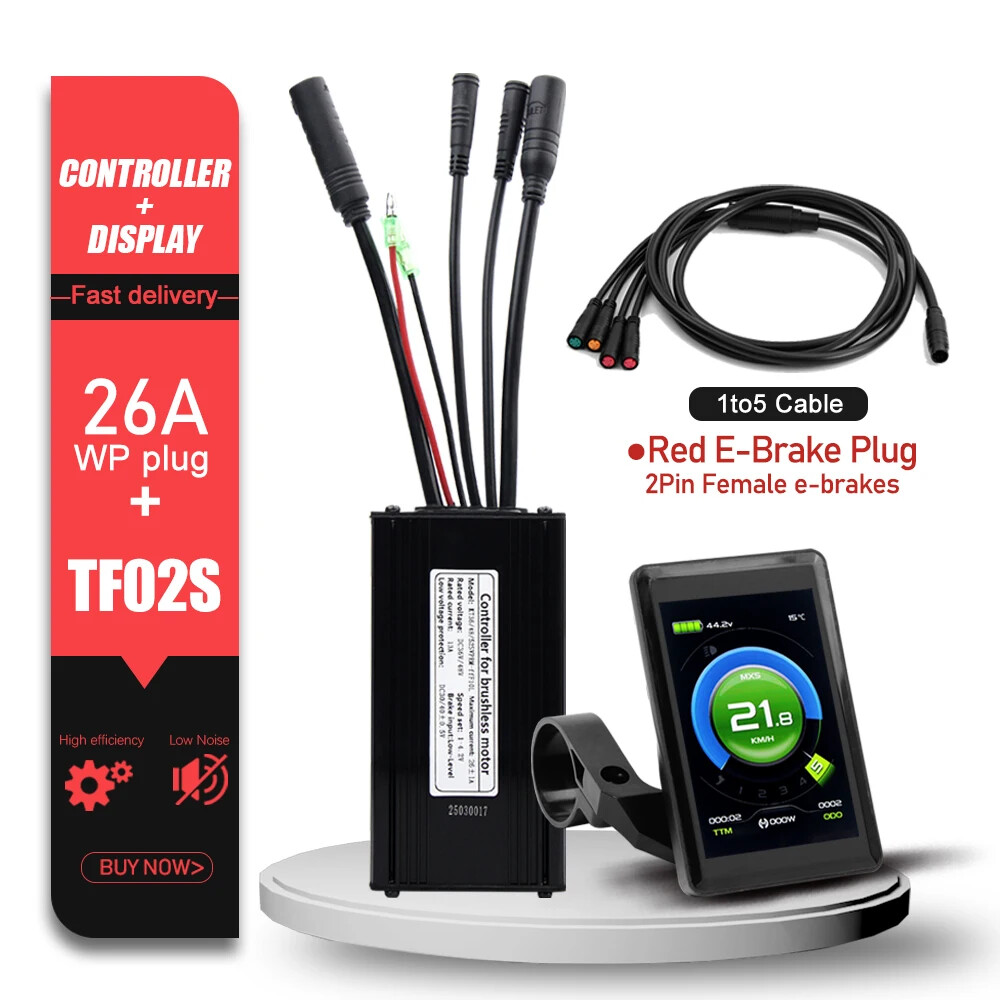KT E-bike Sinewave Controller 36/48/52V 26A Waterproof Brushless 500W 750W Motor