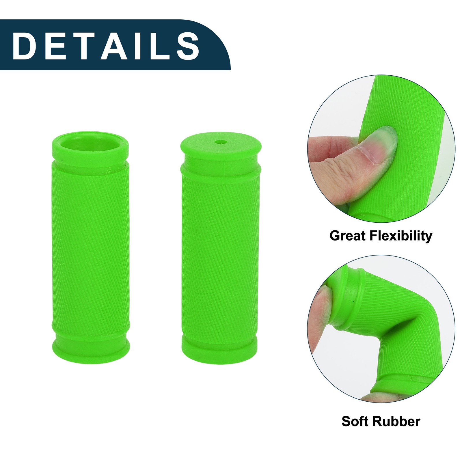 Bike Handlebar Grip Cover 85mm Lightweight Cycling End Grip Protector Green Pair