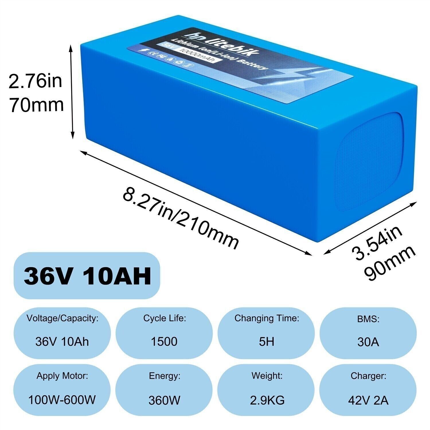48V 36V 8Ah 10Ah 14Ah 20Ah Ebike Lithium Battery Pack for Electric Bike Scooter