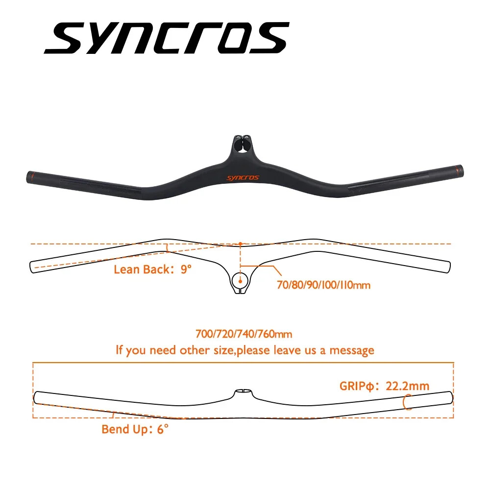 Carbon Fiber Mountain Bike Integrated Handlebar with Stem -8 -17 -25 Degree
