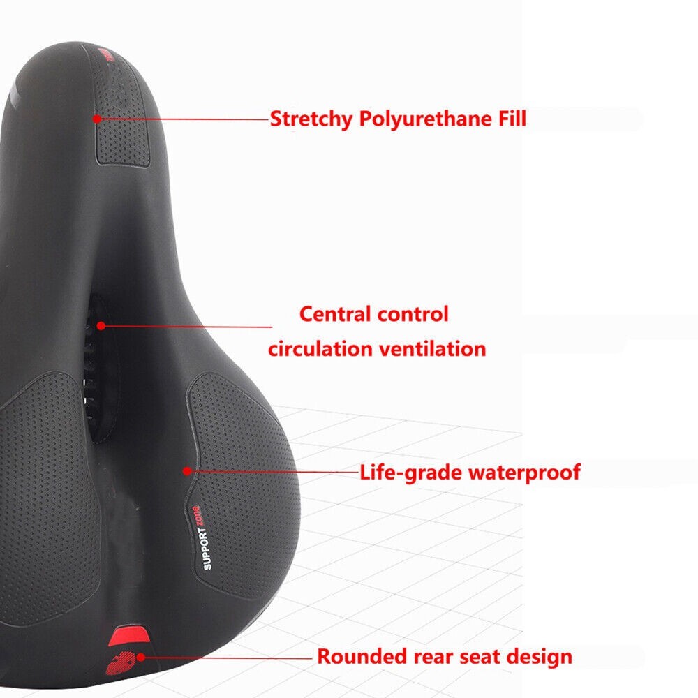 Extra Wide Big Bum Bike Bicycle Saddle Seat Gel Cushion Sporty Soft Comfort Pad