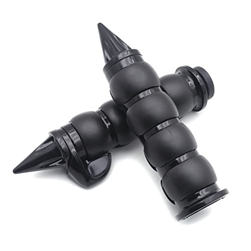 TRHB114E-25- Motorcycle Black 25mm 1″ Spike Handlebar Grips Throttle Boss
