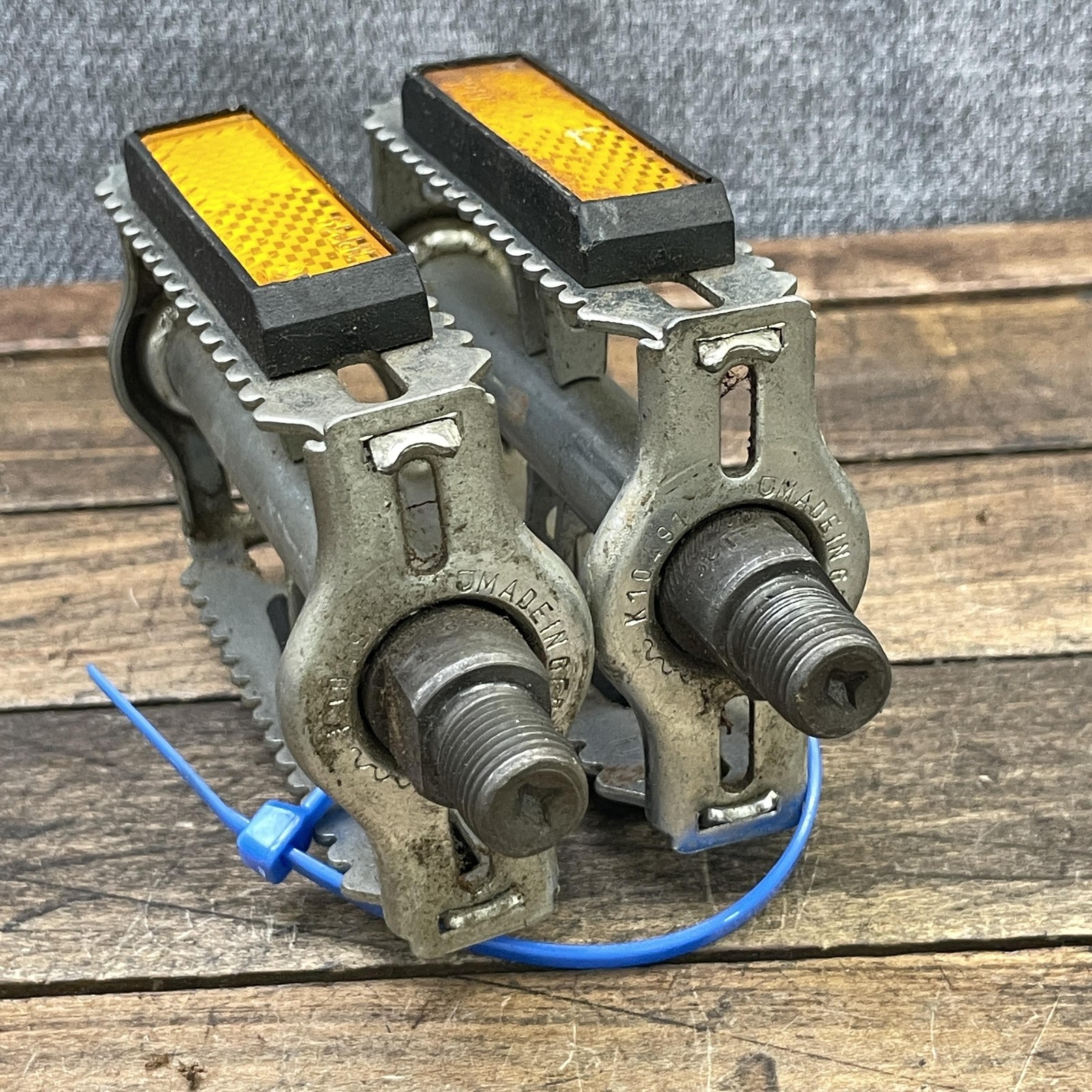 Vintage Schwinn Approved Rat Trap Pedals 1/2 Reflector Germany BMX Klunker
