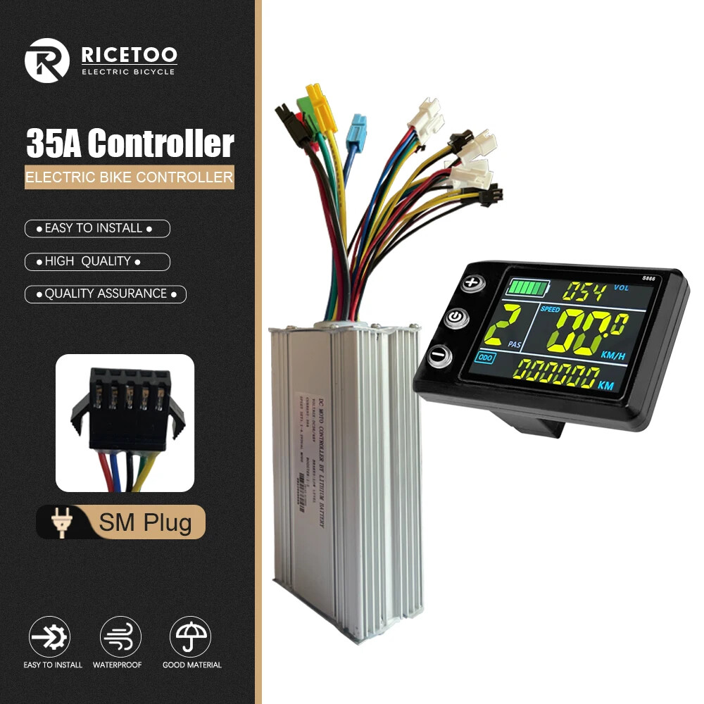 15A-35A E-bike Sinewave Controller 250W-1500W Brushless Motor S866 LCD Display