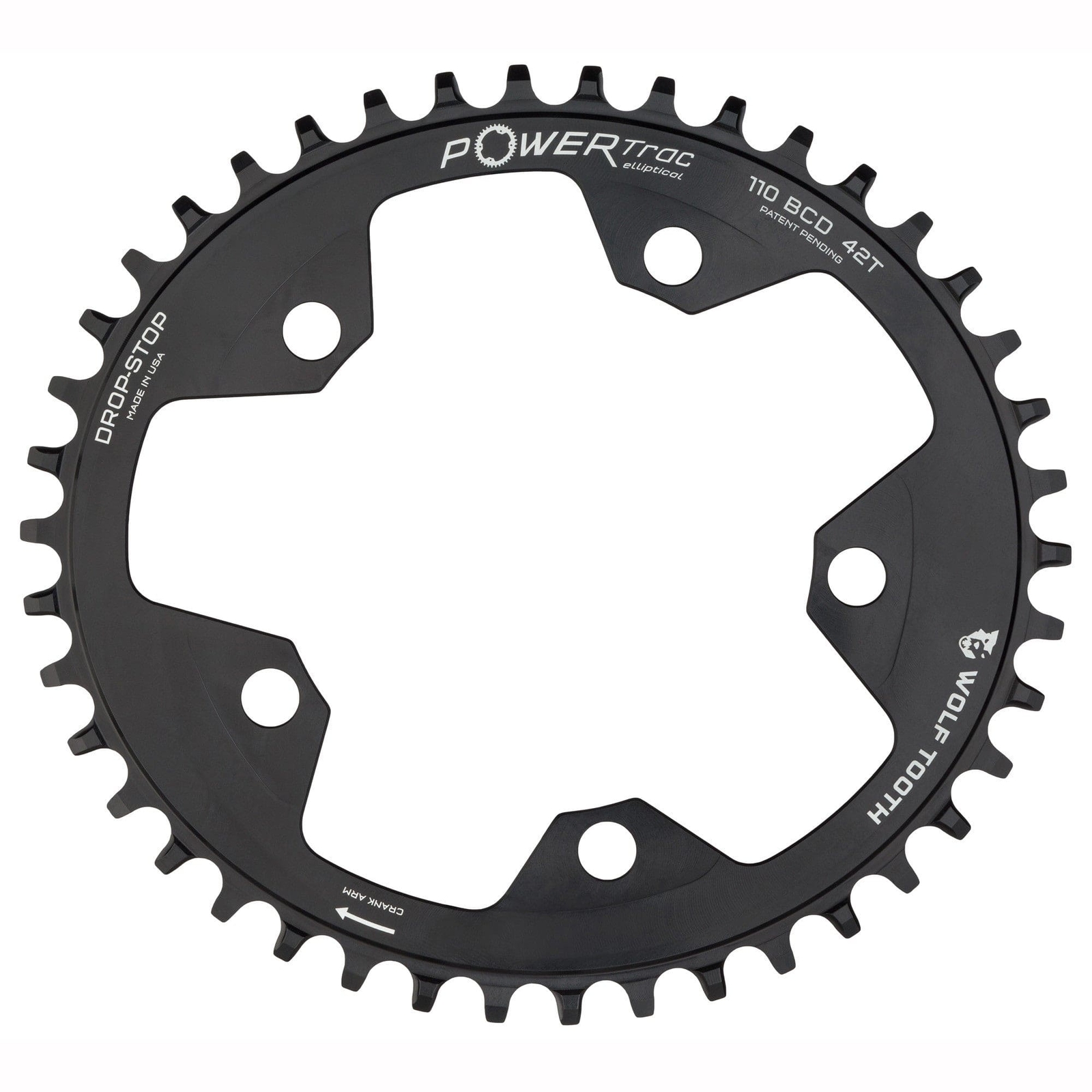 Wolf Tooth Elliptical Chainring 40t 110 BCD 5-Bolt 10/11/12-Spd Eagle Compatible