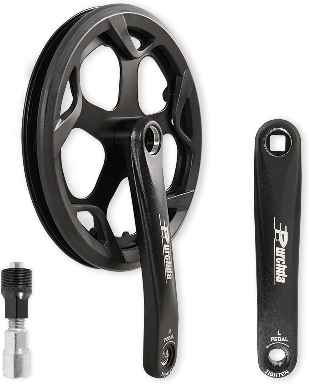 Bike Crankset for Ebike: 48T/52T Universal Bike Crankset Set Double Chain Cover
