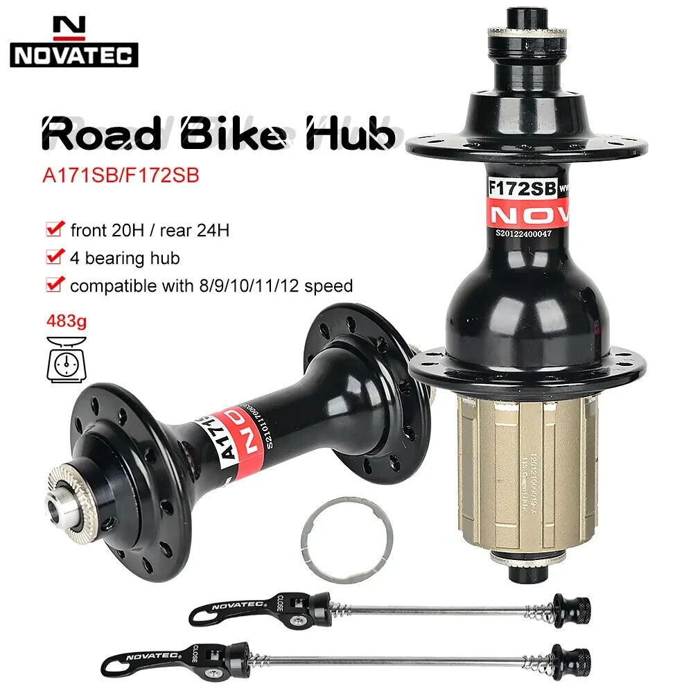 Road Bike Front 2 Rear Sealed Bearings Hubs V-Brake Quick Release Hub 20 24H