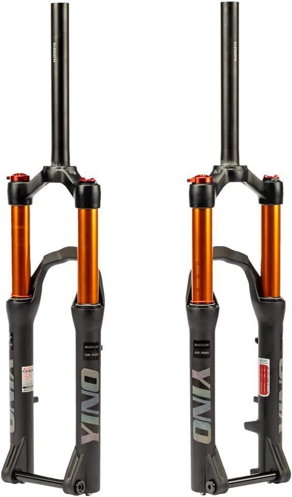 BUCKLOS YINO 24” Air Suspension Fork MTB 120mm Travel 100*15mm Thru Axle/9mm QR