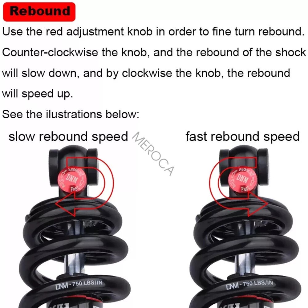 DNM DV22AR Mountain Bike Biycle Coil Spring Rear Shock 165/190/200mm 650/750LBS